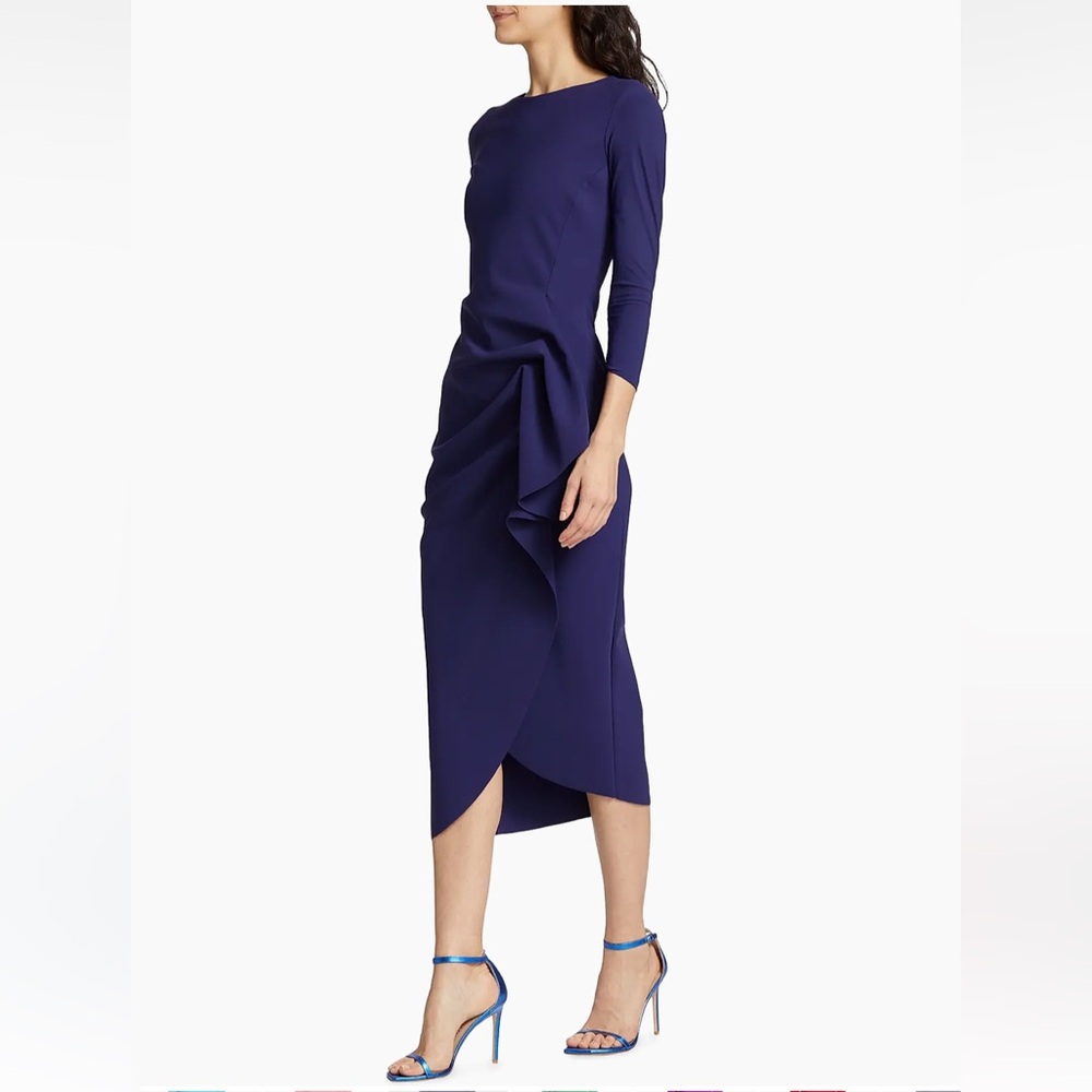 Chiara Boni La Petite Robe Gathered Side Midi-Dress Size 2 NWT - Picture 3 of 9
